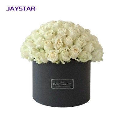 Manufacturer luxury paper gift cylinder boxes for preserved roses Christmas gift packing round flower box