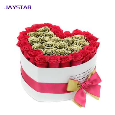 customized new cardboard Love heart boxes for Roes packaging luxury heart flower box with custom logo printed