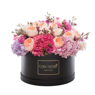 custom paper flower gift lid box printed cardboard packaging gift cylinder box Valentine's day gift