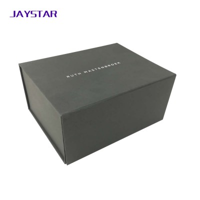 Custom Magnetic Closure Matt Lamination Folding Paper Gift Box With Glossy Black UV Coating Logo fold-able box