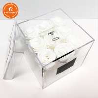 Customized Clear Acrylic Box With Lid For Flower Luxury Gift Box For Christmas